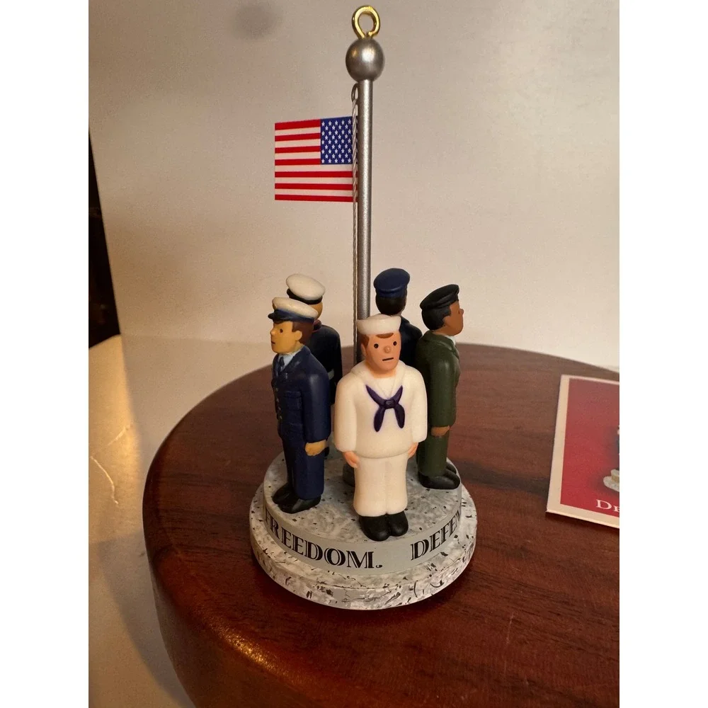 Hallmark Keepsake Defending‎ The Flag Ornament 2003 Patriotic Military Flag